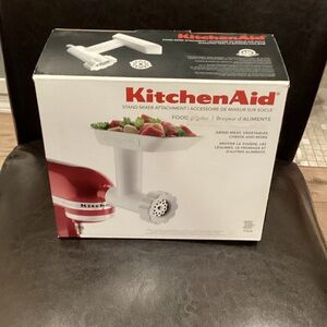 KitchenAid Red and White Food Grinder Attachment